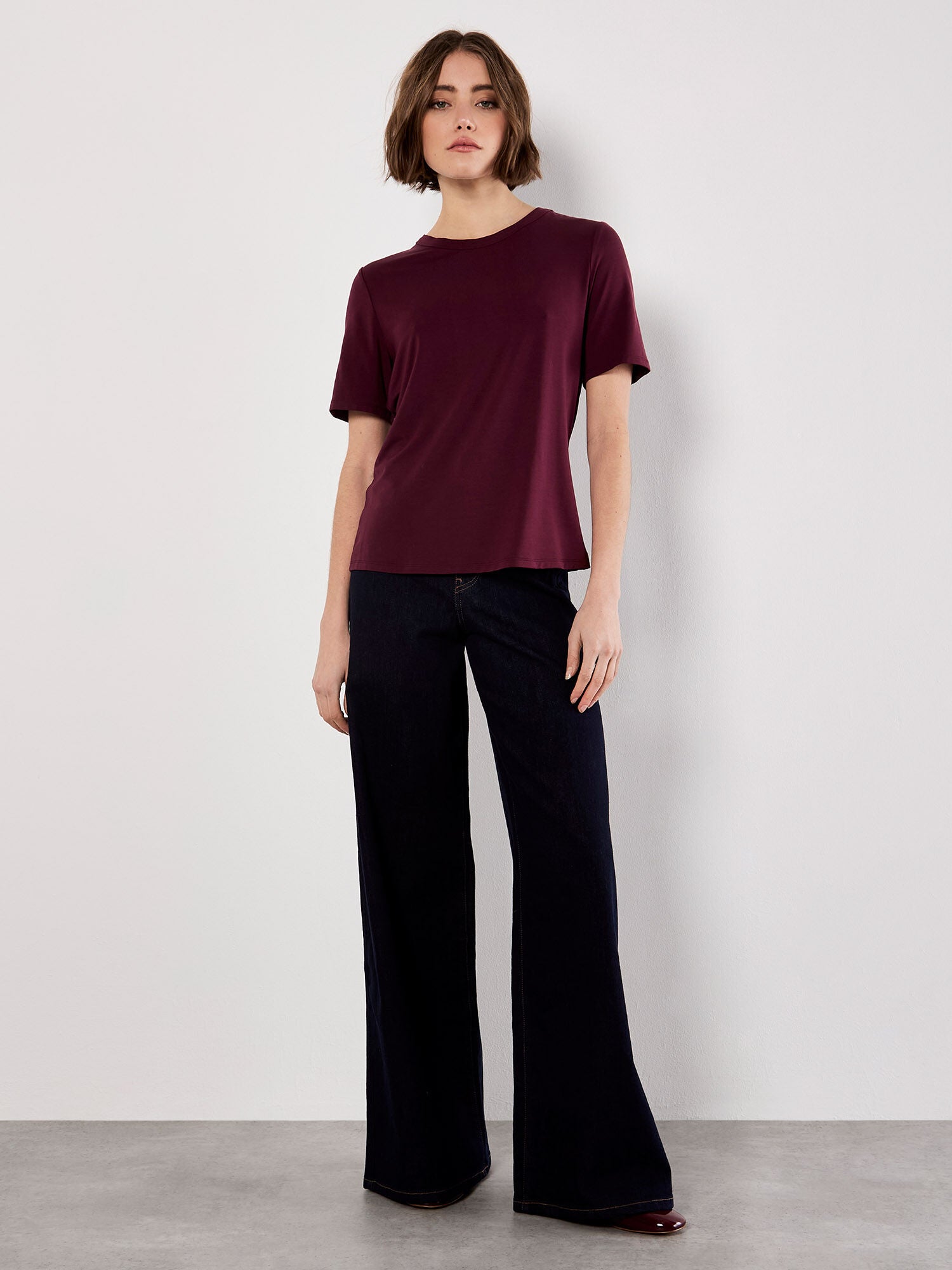 APRICOT LYOCELL SHORT SLEEVE TEE SHIRT